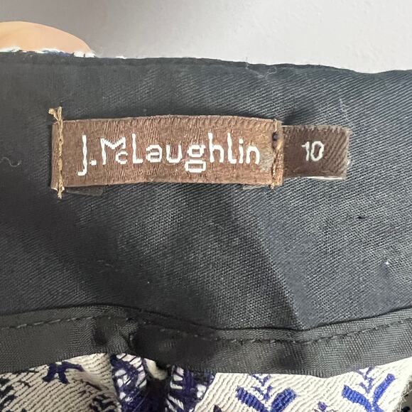 J. McLaughlin Women's 10 Pants Crop Ankle Geometric Jacquard Stretch Preppy Chic - Picture 5 of 10